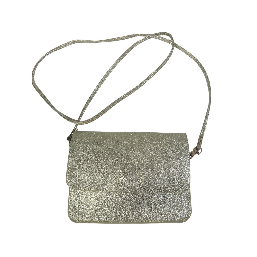 Shiraleah Metallic Gold Textured Crossbody Bag Small Evening Flap Purse